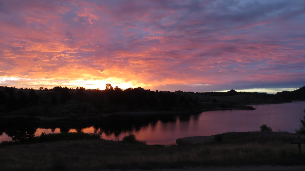 The break from the rain, not a bad dinner view